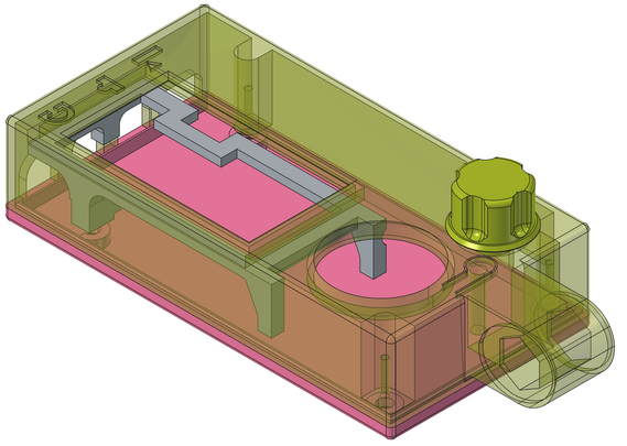 Screen shot that is like the other image, except that the case is the version with the default integrated paddles as shipped by QRP Labs.