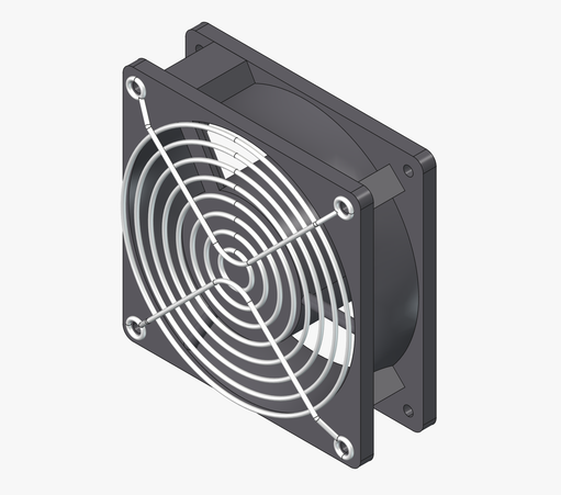 Screenshot of unreasonably accurate model of a fan with a grate.